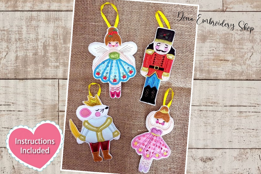 The Nutcracker Tree Ornaments ITH Machine Embroidery Design, Embroidery