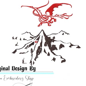 The Lonely Mountain Embroidery design - fill stitch  Embroidery Design,  Embroidery Files, Machine Embroidery, Instant Download
