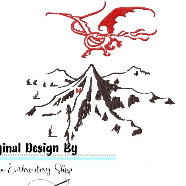 The Lonely Mountain Embroidery design - fill stitch  Embroidery Design,  Embroidery Files, Machine Embroidery, Instant Download