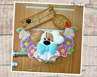 Dog Wreath ITH machine embroidery design -Machine Embroidery Design,Embroidery Patterns, Machine Embroidery, Instant Download