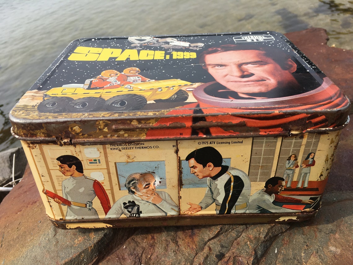 1975 SPACE:1999 Metal Lunchbox Plastic Thermos King-seeley Vintage