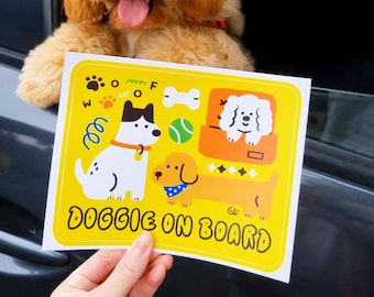 Doggie On board Bumper sticker |  dog on board | paws on board | car window decal | fur baby sticker | puppy sticker| car sticker