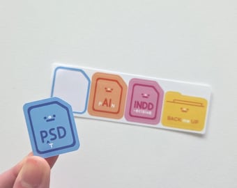 Acquista 1 e ricevi 1 gratis - Mini foglio di adesivi Adobe: regalo per designer / Adesivi divertenti resistenti all'acqua / Photoshop / Illustrator / InDesign