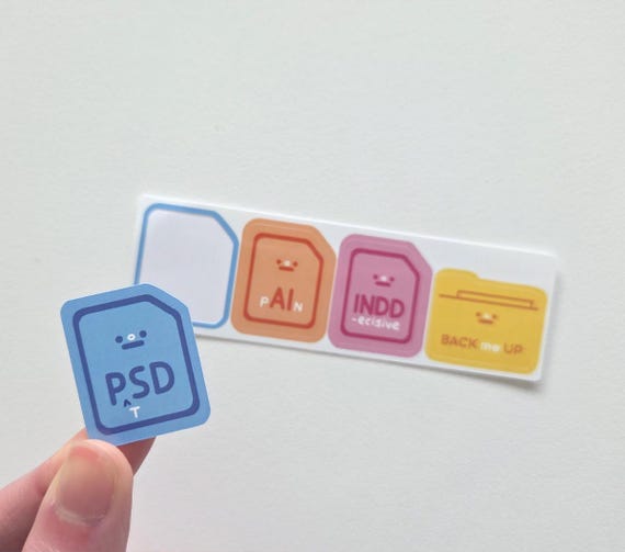 Buy 1 get 1 free - Adobe files Mini Sticker Sheet: Gift for designers | Water-Resistant funny Stickers | Photoshop | Illustrator | InDesign