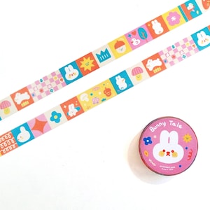 Nastro washi Bunny Tale / Nastro washi Fairytale / Adesivo per storie per bambini / Adesivo per narrazione / Adesivo per conigli / Nastro per conigli / Amante dei conigli