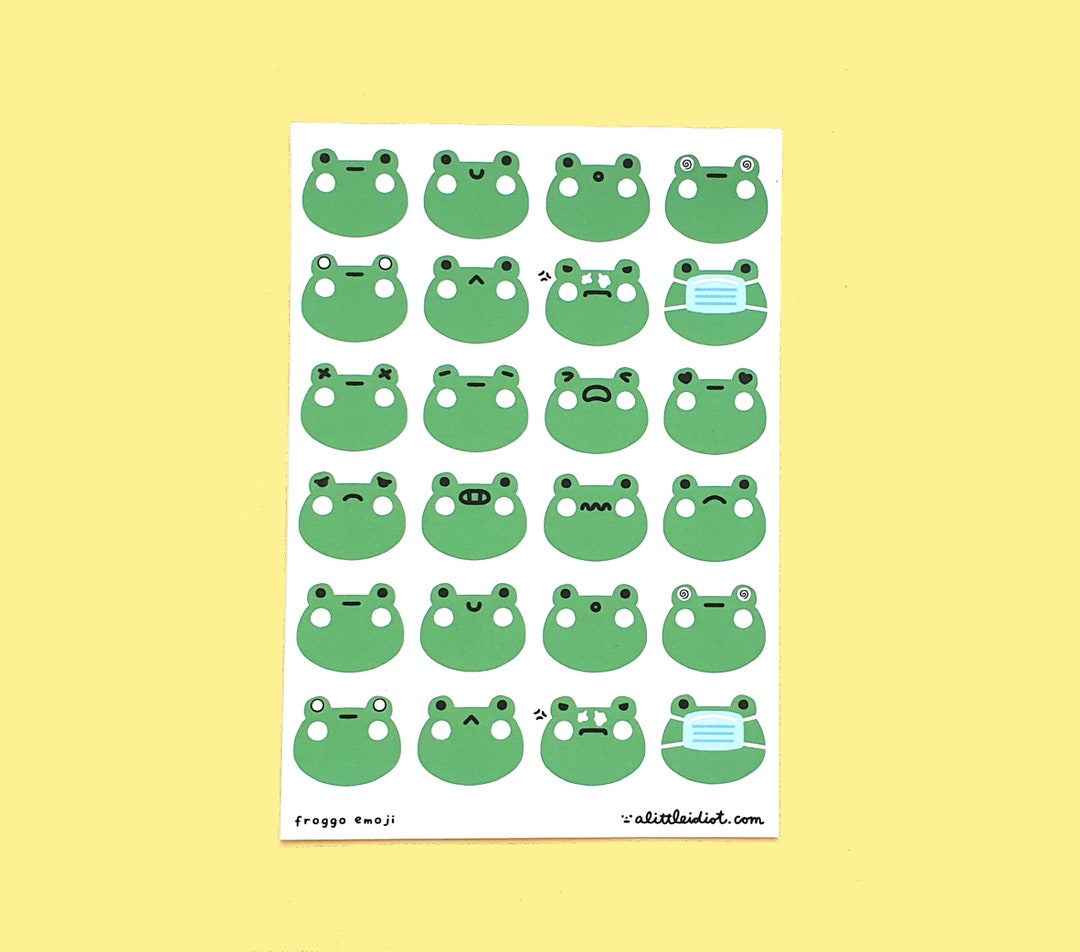 Cute Frogs Froggy Emoji Sticker Sheet Bullet Journals Diary Etsy Australia