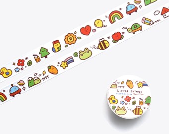 Little Things Washi Tape | cute doodle washi tapes | random items washi tapes | colour tapes journalling