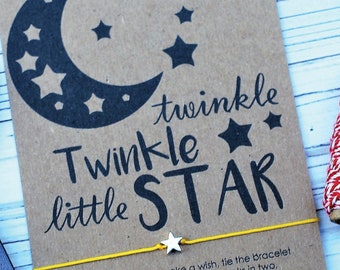 Twinkle Twinkle Little Star Birthday Party Favors Wish Bracelet Bulk Friendship Bracelet Thank You Party Favors Personalized Favors Gifts