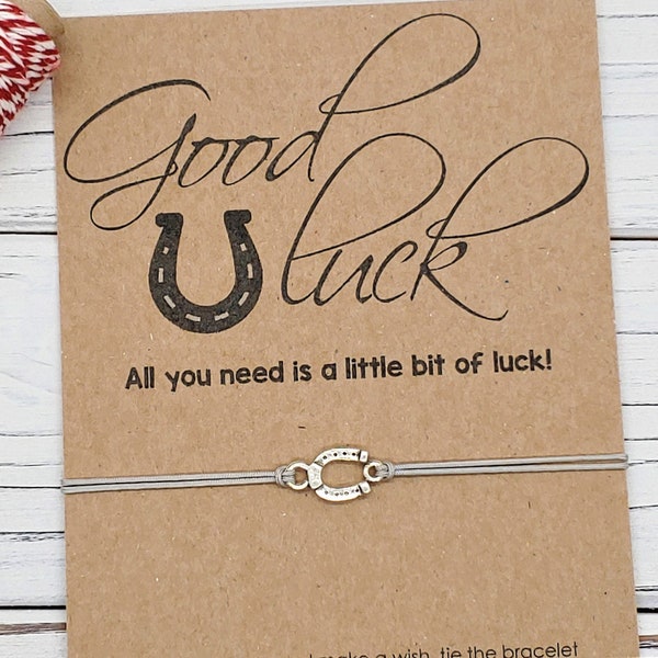 Horseshoe Bracelet Good Luck Bracelet Good Luck Quote Card Wish Bracelet Bulk Horseshoe Charm Bracelet Lucky horseshoe Men Bracelet for Him