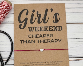 Girls Weekend Bracelet Girls Trip Gift Girls Trip Bracelet Wish Bracelet Girls Weekend Gift Getaway Weekend Girls Cheaper Than Therapy