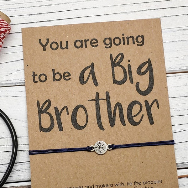 Big Brother Bracelet Children Wish Bracelet Sibling Friendship Bracelet Tie Bracelet Gift Kids Brother to be Gift Pregnancy Announcement