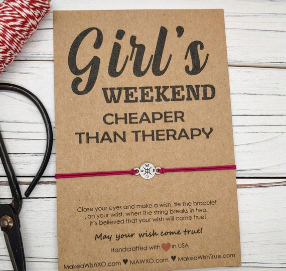 Girls Weekend Bracelet Girls Trip Gift Girls Trip Bracelet Wish Bracelet Girls Weekend Gift Getaway Weekend Girls Cheaper Than Therapy
