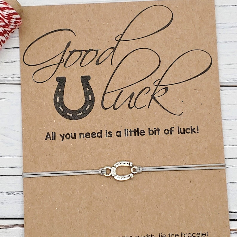 Horseshoe Bracelet Good Luck Bracelet Good Luck Quote Card Etsy
