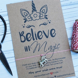 Einhorn-Party begünstigt Einhorn Armband Freundschaft Armband Wunsch Armband Partei Gefälligkeiten für Kinder Geburtstag Party Begünstigte 1. Geburtstag Klasse Geschenke