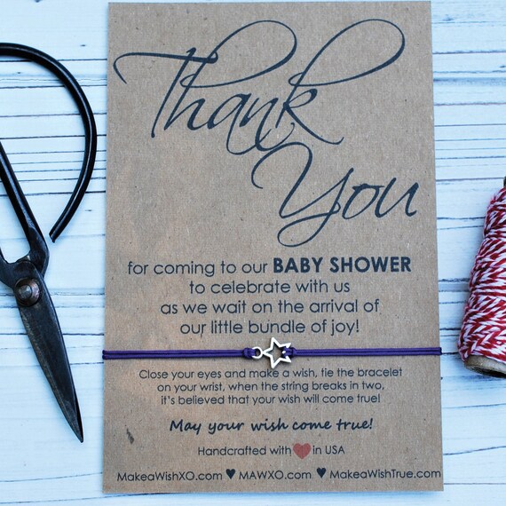 50 custom baby shower wish bracelets Personalized baby shower party favors bulk bracelets Bulk string bracelets thank you gift baby girl
