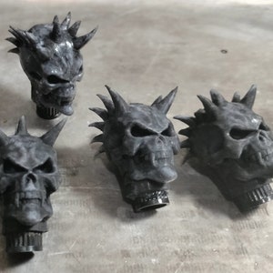 Grungy Skull Tire Stem Valve Caps (Set of 4)