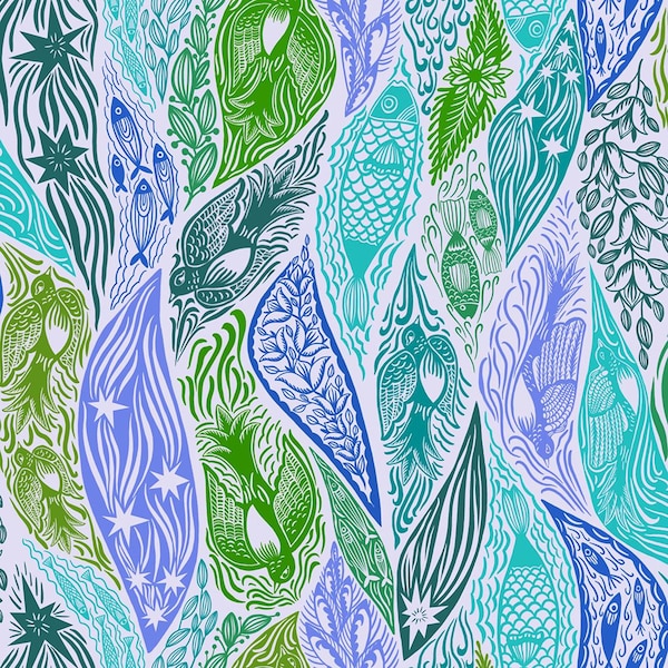 Shooting Star Current 108" Wideback in Water by Anna Maria Parry