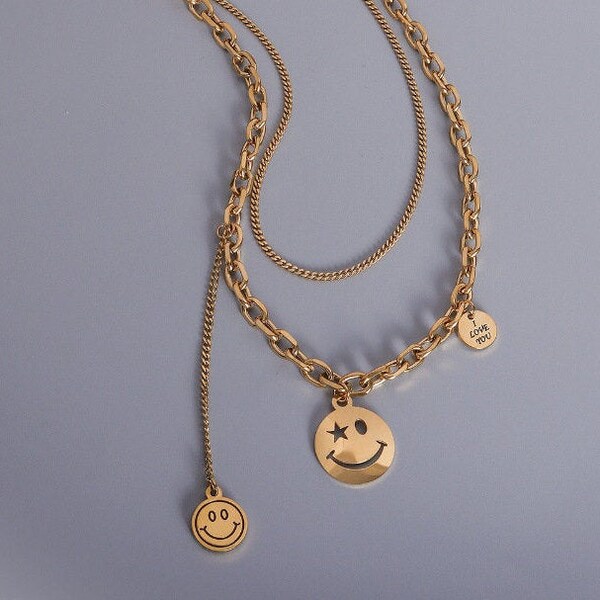 Beaded Necklace Smiley Etsy