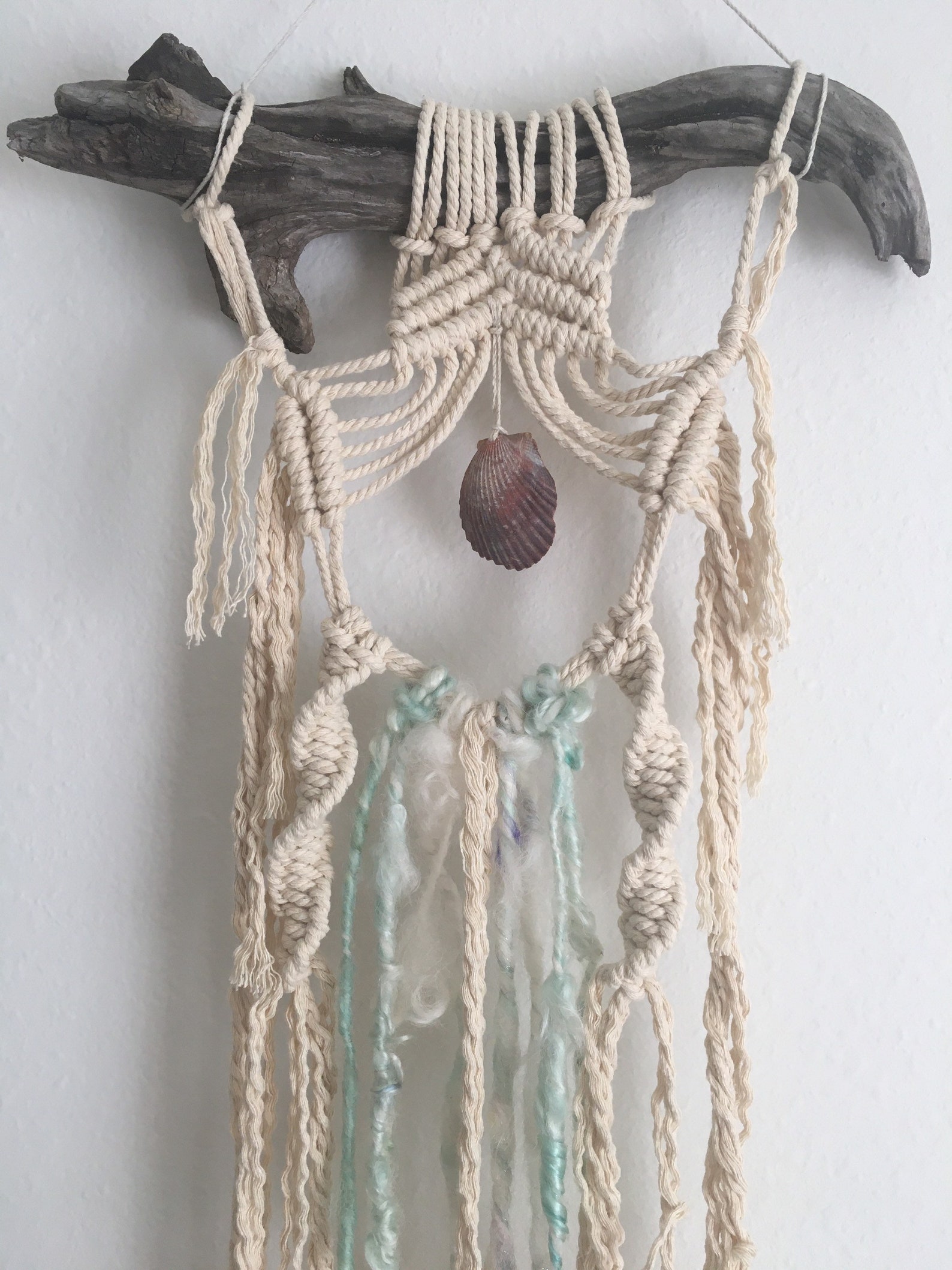 Small Driftwood Macrame Wall Hanging / Mermaid Macrame Wall Etsy