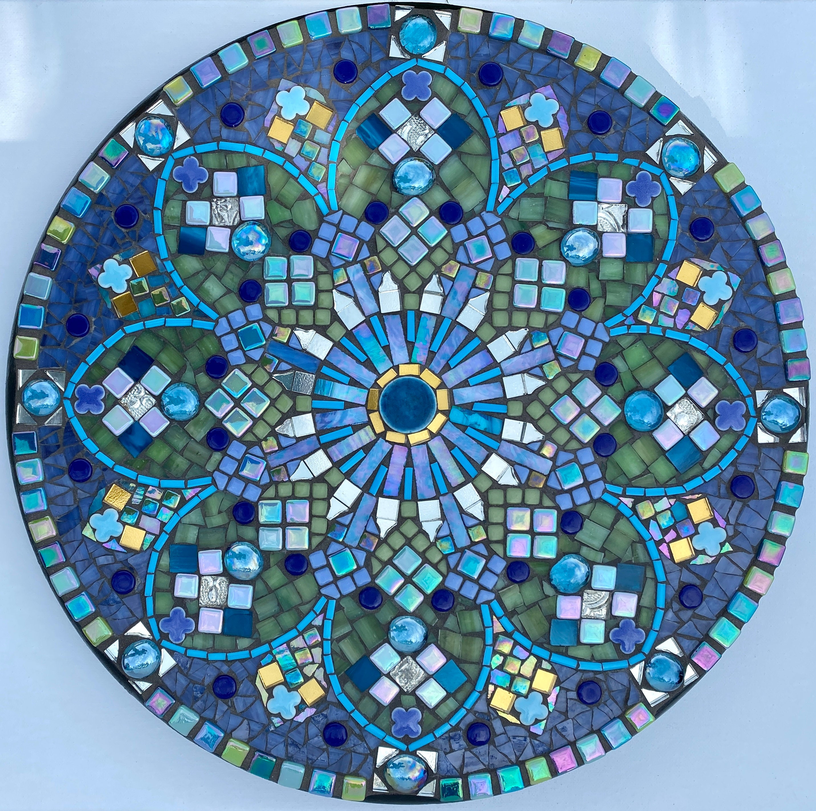 Mandala 1, Mandala Mosaic, Mixed Media Mandala Mosaic, Glass Mosaic
