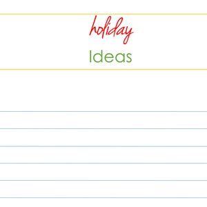 Holiday Ideas Template | Holiday Organization Binder