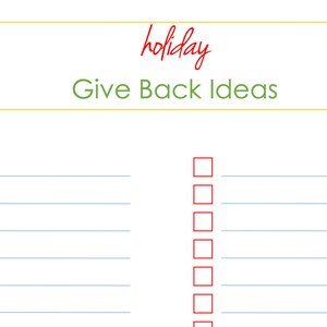 Holiday Give Back Ideas Template | Holiday Organization Binder