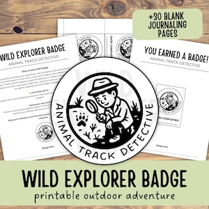 Wild Explorer Badge -  Animal Track Detective - Animal Track Unit Study - Nature Study Homeschool Curriculum - Forest School Activity - 014