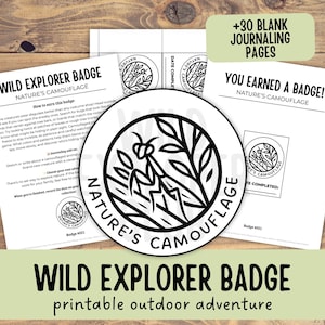Wild Explorer Badge -  Nature&#39;s Camouflage - Animal Unit Study - Nature Study Homeschool - Forest School Activity - Yard Scavenger Hunt 021