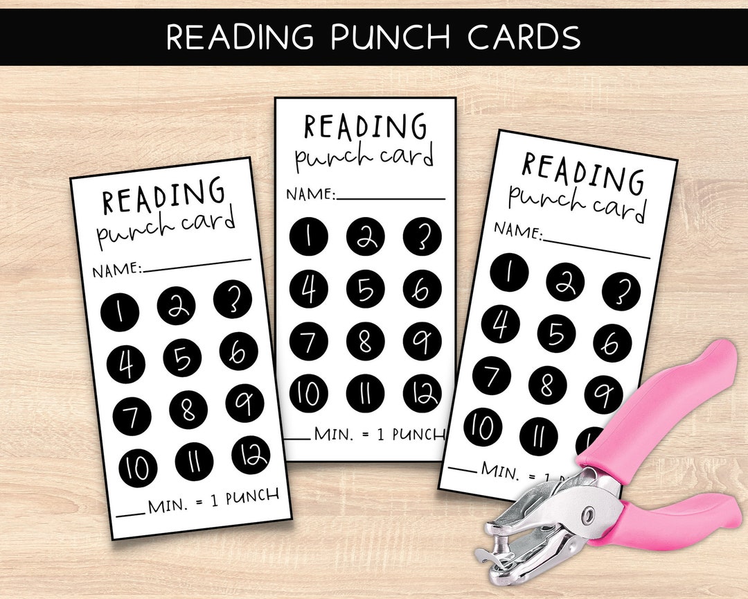 Reading Punch Cards Reading Rewards Summer Reading - Etsy