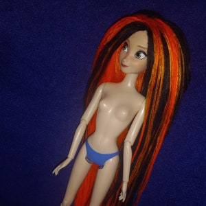 Ooak yarn rerooted disney frozen anna doll image 1