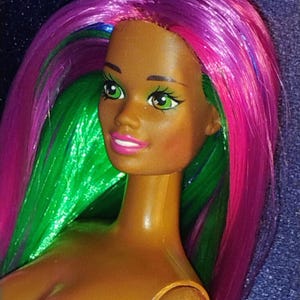 ooak nylon barbie Christie doll reroot