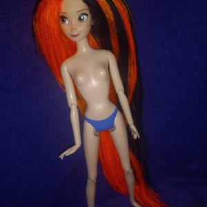 Ooak yarn rerooted disney frozen anna doll image 4