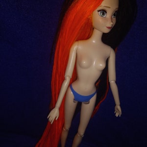 Ooak yarn rerooted disney frozen anna doll image 3