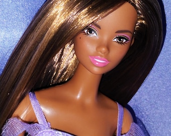ooak barbie odile doll nylon reroot