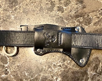 Zombie Sheath for Karambit Style Knife.  Universal Mount On Belt Horizontal Scout or Vertical.