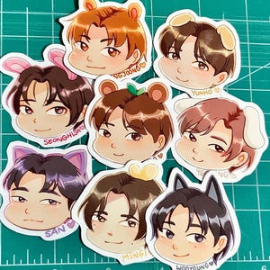 ATEEZ face stickers (Aniteez) (2”)