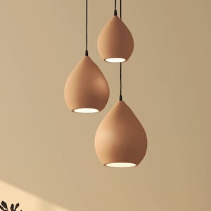 Organic Pendant Light, Hanging Lamp, Dining Room Lighting (Plug In or Hardwired), Naaya CEPA