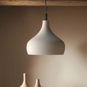 Large Ceramic Pendant Light, hanging lamp for kitchen island - Naaya Morning Bell