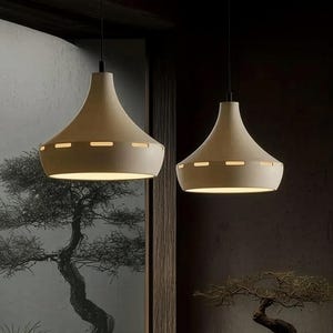 Lámpara colgante de cerámica – Terracota, arcilla blanca. Iluminación moderna para cocinas (Naaya FARMHOUSE)
