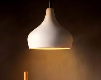 Lámpara colgante de cerámica hecha a mano, lámpara de techo para isla de cocina - Naaya Morning Bell