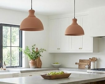 Terracotta Ceramic Pendant Ceiling Light, Naaya Temple Chime, Hardwired Lighting