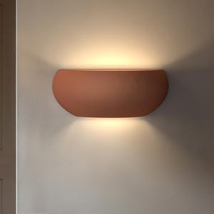 Sculptural Ceramic Wall Light, Hardwired / Plug-In, Soft Up Down Architectural Glow – Naaya BEAN