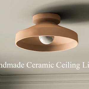 Modern Architectural Ceramic Flush Mount Ceiling Light with Clean Low Profile, personalized gifts with name – Naaya FLUX