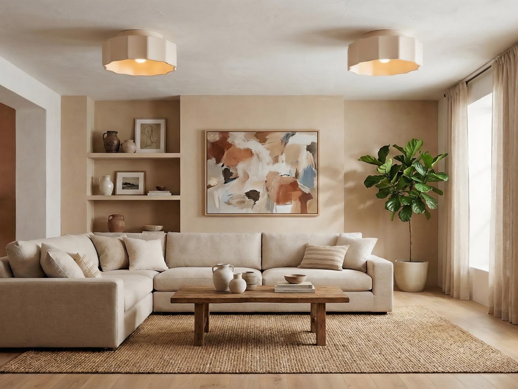 Textured Flush Mount Ceiling Light in Ridged Drum Fixture Design ...