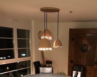 Lampada a sospensione da cucina fatta a mano, luce in argilla, luci per la casa-Naaya DOME AMORPHOUS Luci per studio, lampade idea regalo, lampade tagliate, decorazioni per la casa