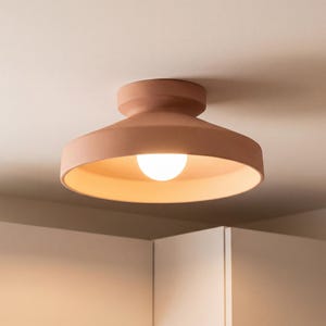 Architectural Ceramic Flush Mount Ceiling Light, Contemporary Designer Fixture, Personalized Handmade - FLUX