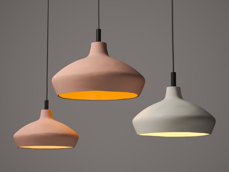 XL pendant light, Extra large pendant light, lighting for kitchen island, dining room light, bedroom, organic pendant light, colorful lights, hanging light, plug in pendant lights, ceramic pendant light, terracotta light, clay light, kitchen lighting