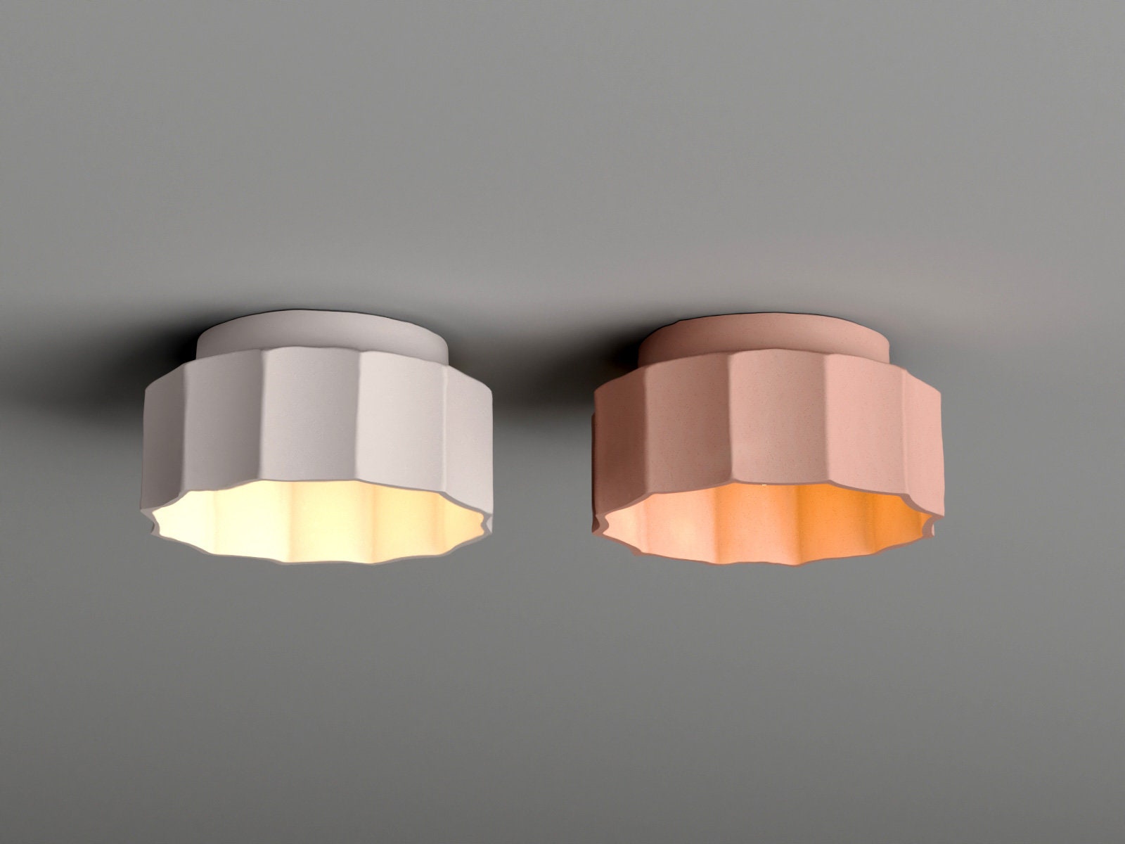 Scalloped flush 2024 mount ceiling light