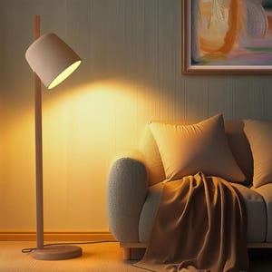 Keramik Stehlampe, Naaya STUCK CYLINDER Stehlampe, Ambient und Fokus, Wohnzimmer, Moderne Stehlampe, Nachtlampe, Wohnkultur, Ecklampe