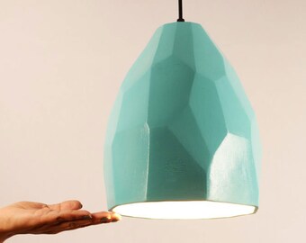 Naaya FACET DOME Big Ceramic Pendant Light, UL Listed Clay Pendant Lights, Hanging Lamp, Scandinavian, Home Décor